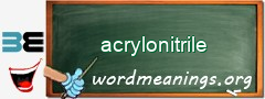 WordMeaning blackboard for acrylonitrile